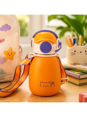 Gamer Termos Matara 500 ml Paslanmaz Çelik Pipetli Suluk Çocuk Suluğu
