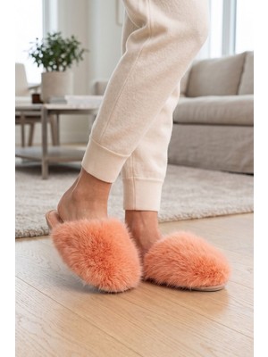 Twigy Ella Peluş Kadın Ev Terliği Somon 37/41