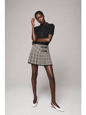 Aida Fashion Pileli Krep Etek