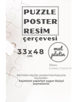 Brf Store Fhm-Prıme 22LIK Puzzle Poster Resim Çerçevesi Pvcli Postersiz Resimsiz Çerçeve (Platin, 33X48)