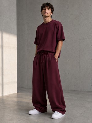 Shemard Bordo Oysho Baggy Pantolon