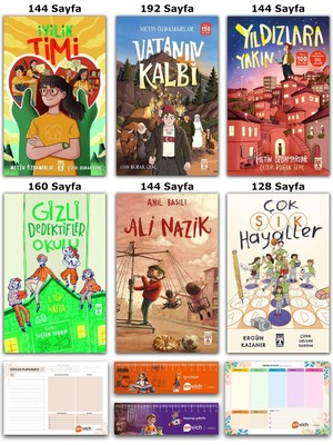 İlk Genç Timaş Ali Nazik - Çok Şık Hayaller - Iyilik Timi - Vatanın Kalbi - Gizli Dedektifler Okulu Set 6 Kitap