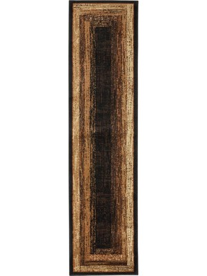 Happy Trend Home Dynamix Royalty Vega Modern Çağdaş Parça Halısı, Siyah/bej, 1'9"x7'2" Dikdörtgen