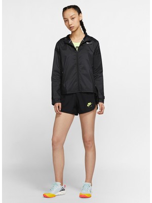 Nike Siyah - Gri - Gümüş Kapüşonlu Kadın Ince Mont CU3217-010 W Nk Essentıal Jacket