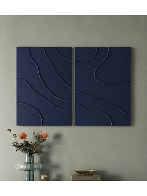 Linetta Studio Soyut 2 Parça Dokulu El Yapımı Dekoratif Kanvas Pinterest Tablo