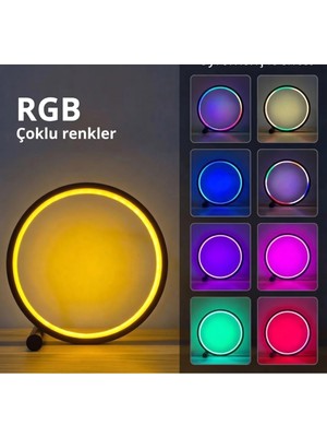 Acetech 10 Inç Akıllı Rgb Müzik Ritimli Gece Lambası – 25 cm Alüminyum Halka LED Masa Lambası
