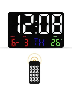 Acetech Dijital Duvar Saati – Renkli Hd LED Ekran, Tarih, Gün, Sıcaklık & Alarm!