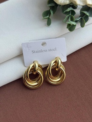 Yasel Takı & Çanta Çelik Gold Halka Kadın Küpe