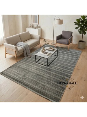 Nevmahall Makinede Yıkanabilir Kaymaz Taban Antialerjik Çizgi Geçişli Kilim Serisi Lidya