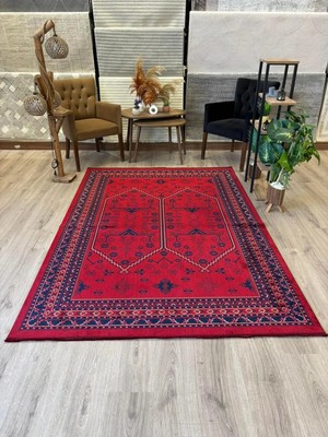 Nevmahall Miras 03 Orjinal Koyu Kırmızı Bordo Desenli Afgan Halısı