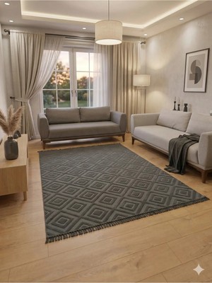 Nevmahall Milano Serisi Kaymaz Tabanlı Bohem Iskandinav Desen Premium Makine Halısı Geometrik