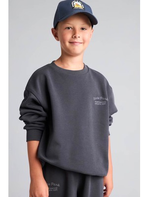 Defacto Nakışlı Antrasit Erkek Çocuk Sweatshirt H9683A8/AR31