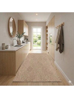 Nevmahall Geometrik Desenli Leke Tutmayan Nevsisal Soft Sisal Halısı Naturel