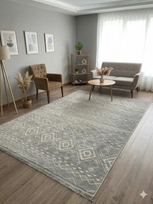 Nevmahall Makinede Yıkanabilir Kaymaz Taban Antialerjik Iskandinav Desenli Kilim Serisi Garden
