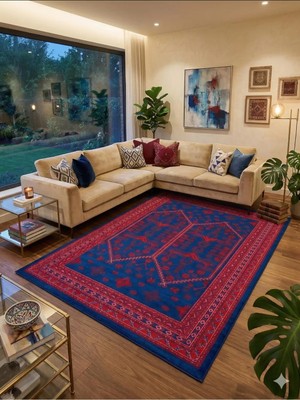 Nevmahall Kendinden Saçaklı Miras 01 Orjinal Modern Renkli Afgan Halısı