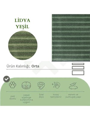 Nevmahall Makinede Yıkanabilir Kaymaz Taban Antialerjik Çizgi Geçişli Kilim Serisi Lidya