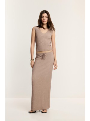 Allbucks Lefties Dokulu Midi Etek Bluz Takım ABLFT00005