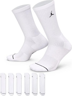 Nike Jordan Everyday Cush Poly Crew (6 Çift) Beyaz Çorap