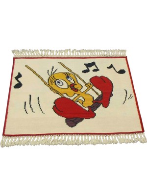 Kilim Antik El Dokuma Tweety Yün Kilim 1722 - Yeni - Çok Renkli