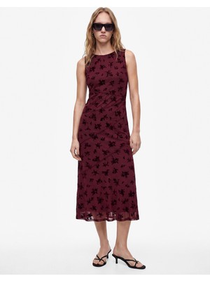 Koton Kayık Yaka Kolsuz Slim Fit Tül Elbise