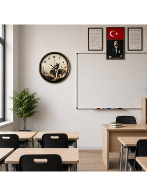 Hsc Bilişim Cumhuriyet Hatırası Eskitme 40 x 40 cm Metal Duvar Saati
