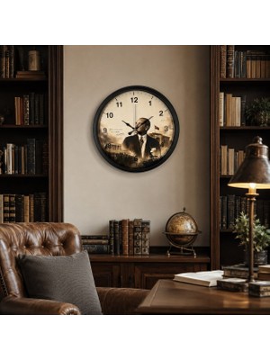Hsc Bilişim Cumhuriyet Mirası Siyah 40 x 40 cm Metal Duvar Saati