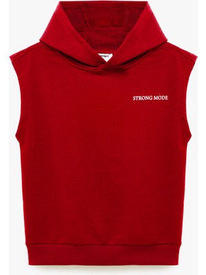 Koton Üç Iplik Baskılı Oversize Kapşonlu Kolsuz Sweatshirt