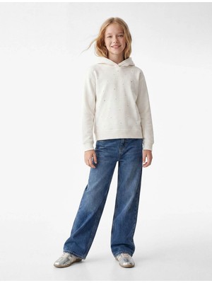 Koton  Loose Fit Indigo Kız Çocuk Jean Pantolon 7WKG40034AD