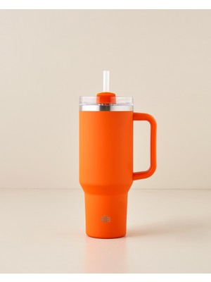 English Home Good Mood New Etna Çelik Termos 900 ml Turuncu Paslanmaz Çelik Malzeme