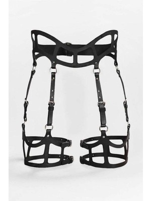 Esranın Dünyası Seksi Deri Jartiyer Harness, Gotik Jartiyer - APFT1158