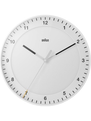 Klasik Büyük Analog Duvar Saati Sessiz Saat Mekanizması, Kolay Okunan Kadran, 30 cm Çap, Beyaz M