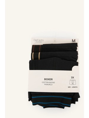 DeFacto Regular Fit Beli Lastikli 3'lü Boxer I1507AX26AU