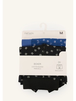 DeFacto Regular Fit Beli Lastikli 2'li Boxer I4024AX26AU