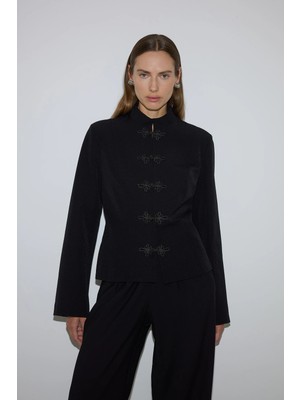DeFacto Regular Fit Desenli Dokuma Düğmeli Blazer Ceket I4085AX26AU