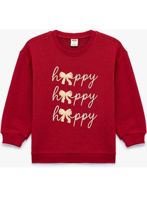 Koton Fiyonk Detaylı Bisiklet Yaka Uzun Kollu Şardonlu Sweatshirt