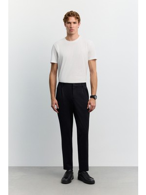 AVVA Erkek Siyah Yanı Lastik Görünümlü Teknik Slim Fit Pantolon A62Y3014