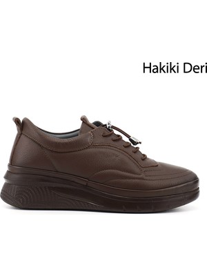 Gönderi(r) Kadın Kahverengi  Bağcıklı Hakiki Deri Sneaker