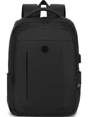 Smart Bags Gumi Kumaş Uniseks Büyük Boy Sırt Çantası 8660 Siyah