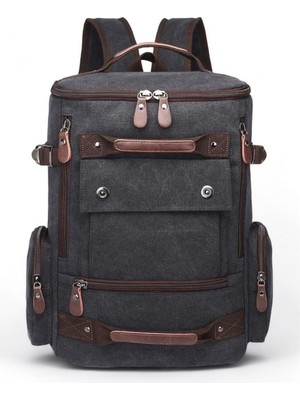 C-Active Siyah Sırt Çantası Kanvas Kumaş Ergonomik Tasarım Standart Ebatlar CTVYB1258-0001