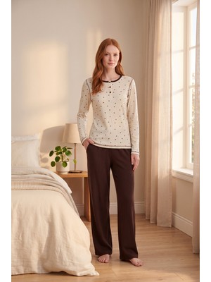 Etoile %100 Pamuklu Uzun Kollu Yumuşak Dokulu Rahat Kesim Pijama Takım 27402