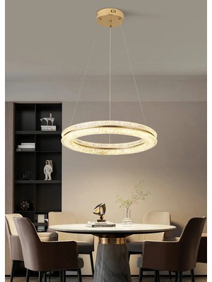 Apliqa Evra 60 Lık Yuvarlak Gold Ledli Avize