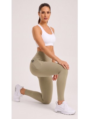 Kadın Yüksek Bel Cepli Spor Tayt Telefon Cepli Toparlayıcı Esnek Slim Fit Fitness ve Pilates Taytı
