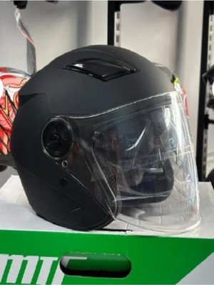 Motohat Siyah Yarım Kask(Güneş Vizörlü)