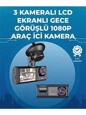 Bşk Virgo Gece Görüşlü 3'lü Araç Kamerası – Geri Görüş Destekli, 170° Geniş Açı
