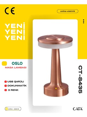 CT-8435 Oslo Şarjlı Masa Lambası