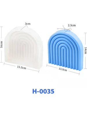 Silabor Alçı & Taş Tozu & Epoksi Hobi Döküm Çalışmaları Için Esnek Silikon Kalıp Gökkuşağı Şeklinde H-0035