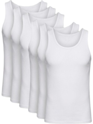 JTAW26ATL1904 184 By Namaldı %90 Pamuk %10 Elastanlı Premıer Erkek 6'lı Janti Atlet