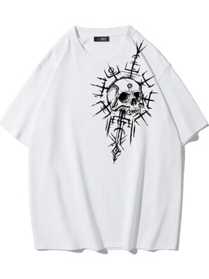 Brz Collection Unisex Oversize Kadim Ruh T-Shirt Beyaz