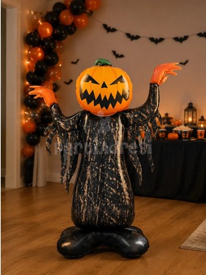 Parti Adresi Halloween Korkunç Balkabağı Folyo Balon Ayaklı Cadılar Bayramı Parti Balonu 115 cm