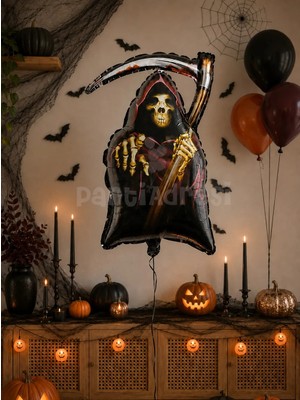 Parti Adresi Halloween Oraklı Iskelet Folyo Balon Cadılar Bayramı Parti Balonu 76 cm